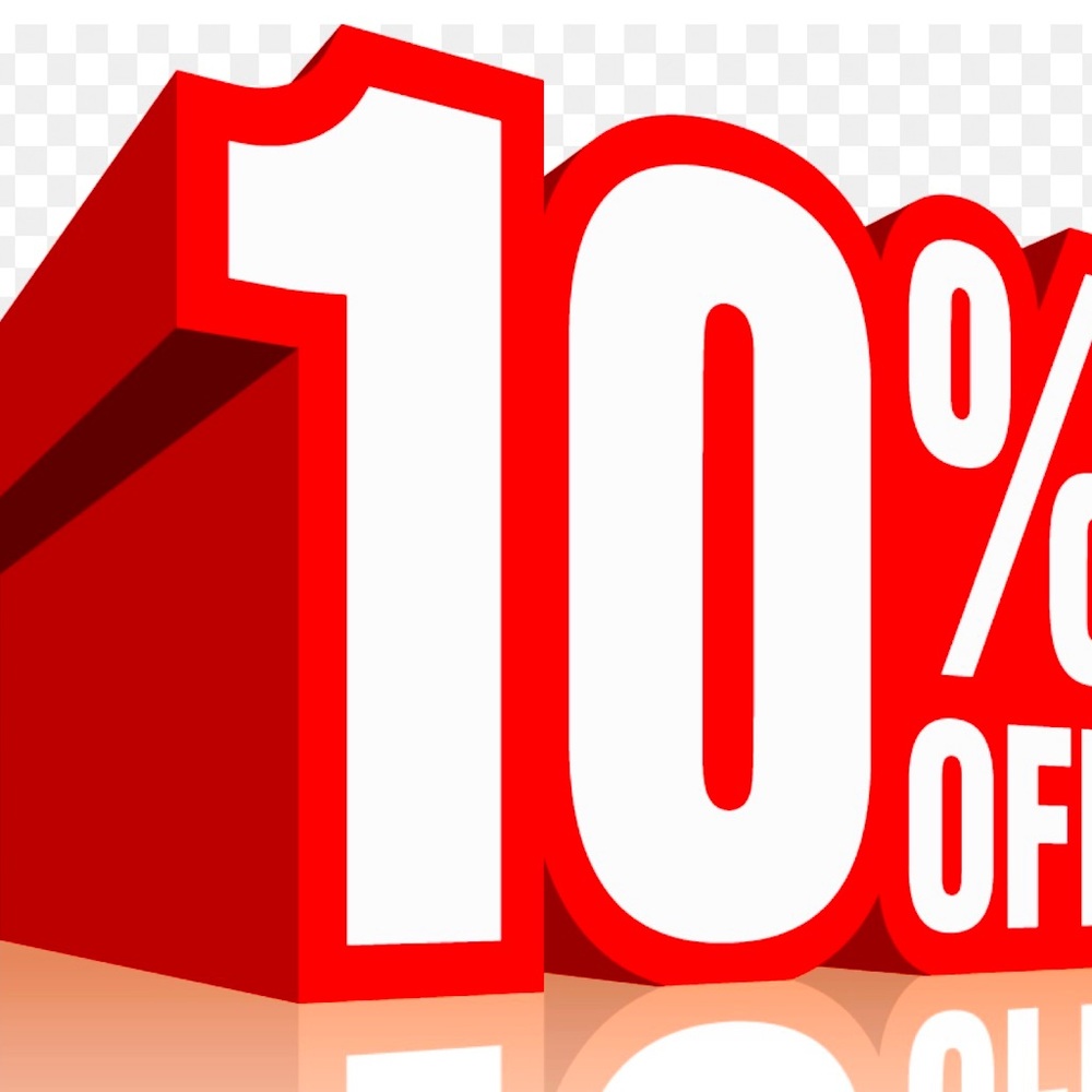 10 % off any one item; bundle and save 20%